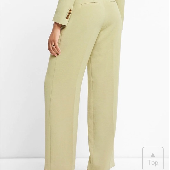 Suit Pant EXPRESS PEAK LAPEL Cropped BLAZER Pistachio Green Wide Leg Pant Sz 8R - Picture 3 of 6